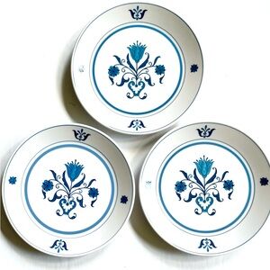 Three magnificent vintage Noritake Bread & Butter Plates Blue Haven pattern
